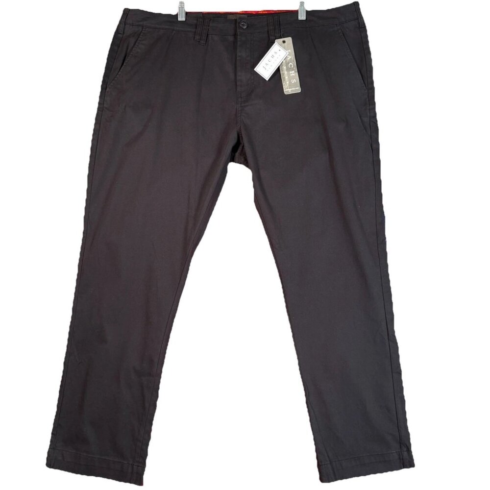 JACHS New With Tags Black Slim Taper Chino Casual Dress Pants Men 42x30